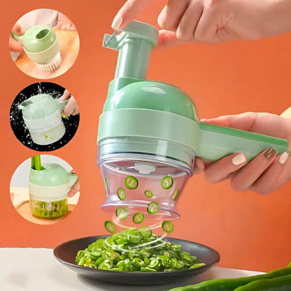 TurboFlex™ Cortador de Verduras Eléctrico Portátil 4 en 1