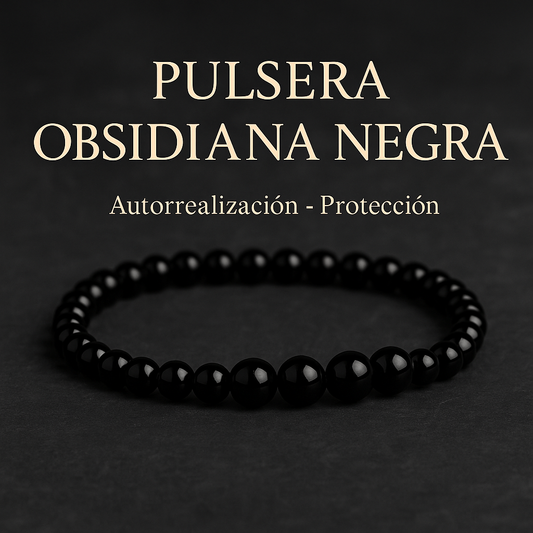 Pulsera Obsidiana Negra | 6mm | Autorrealización - Protección (2x1)