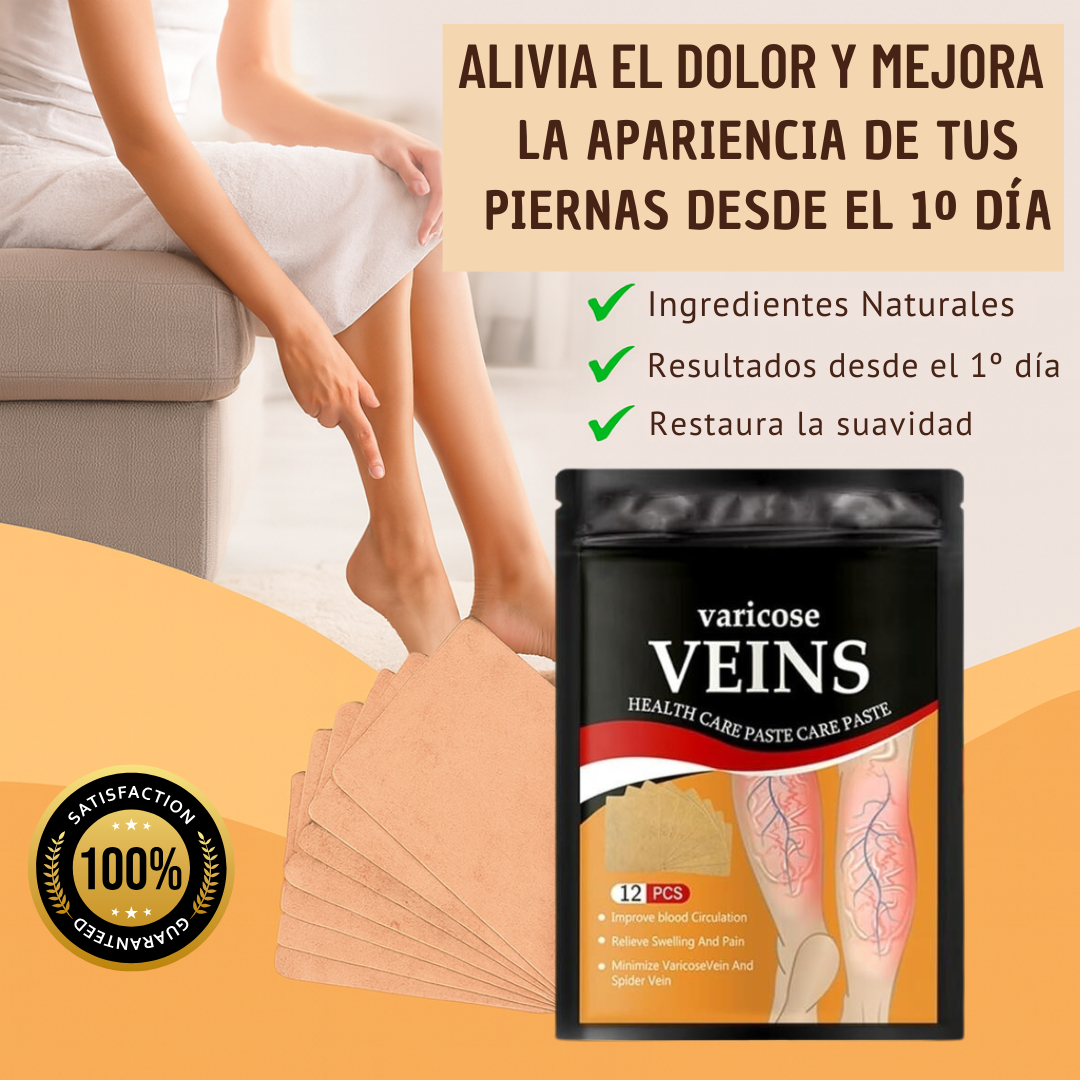 Parches Naturales para Varices y para las Piernas Cansadas - VeinPatch™ | 24 Parches 2x1